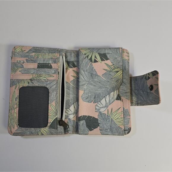 Vans Pink Tropical Themed Bi-fold Wallet with Tons of Pockets - Picture 5 of 16